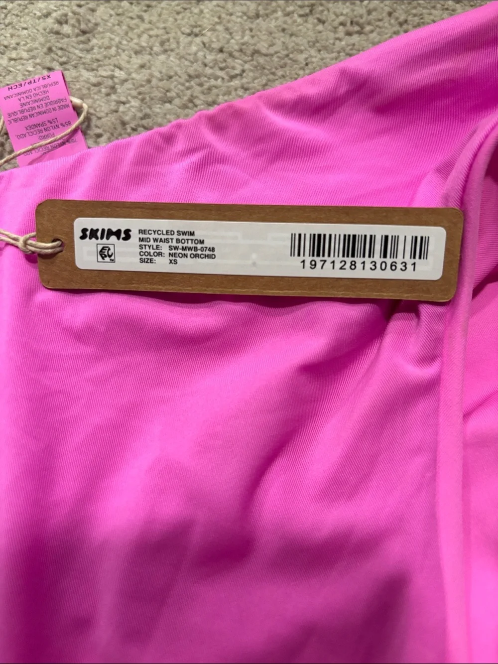 SKIMS Neon Orchid Mid Waist Swim Bottoms
